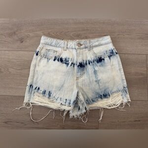 Zara Stylish Tie-Dye Denim Shorts